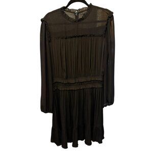 High Neck Crew Dress Ruffle Black Dress Sz XLarge